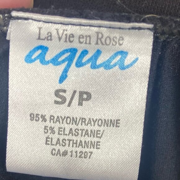 La Vie En Rose Y2K Babydoll Tunic Tank Black Nightgown Size Small Sleep Empire - Picture 6 of 8